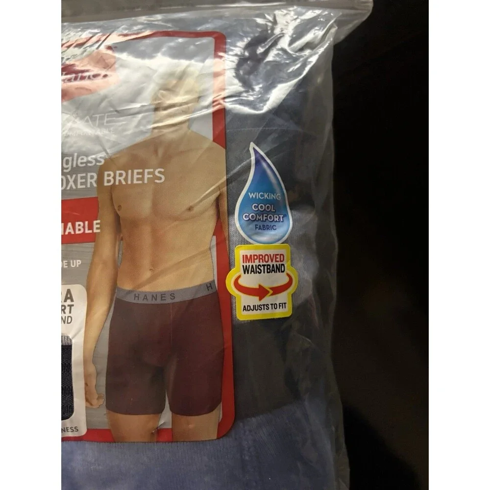 Hanes Ultimate Boxer Briefs Tagless Men's 5 pack Classic Soft Cool Comfort 2XL